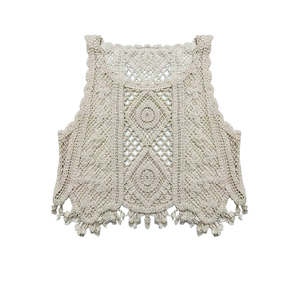 Robe d'été pour femmes, personnalisation, débardeurs, design de mode, <span class=keywords><strong>crochet</strong></span> fait main, fleur, pull en cachemire, <span class=keywords><strong>gilet</strong></span> - Product Image 5