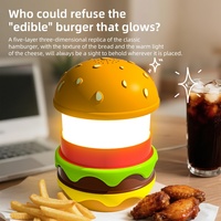 Lámpara LED con Forma de Hamburguesa Brillante, Iluminación RGB, Temporizador con Sonido Blanco Integrado, Escenas, Regalo para Niños, Altavoz Bonito para V5.3 IPX5