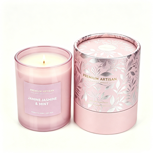Premium Metallic Rigid Cardboard <b>Round</b> Cylinder <b>Box</b> for Scented Candle Aromatherapy Packaging Custom Logo Manufacturer - Product Image 1