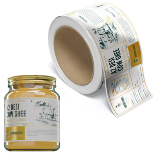 Tùy Chỉnh 3D Véc Ni Nhãn Vàng Lá Bao Bì Dán In Ấn Dính Mật Ong Nổi Lớn lên Tại Chỗ UV Nhãn Cho Thực Phẩm Jar Chai - Product Image 1