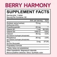 Tabletas de Suplemento Dietético para el Bienestar Femenino Berry Harmony OEM, Apoya la Vitalidad de la Piel, Ayuda a Mantener el Bienestar General