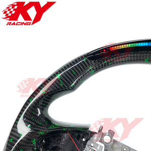 อุปกรณ์ตกแต่งภายในสำหรับ Infiniti Q50 Q60 Q70 G37 G35 EX35 EX25 EX37 พวงมาลัยคาร์บอนไฟเบอร์แบบกำหนดเองพร้อมไฟ LED สไตล์รถแข่ง - Product Image 2