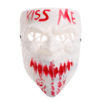Masque de fête unisexe pour adultes Youki HF Human Purge Project, lumineux, LED, en PP, impression numérique, Halloween, horreur, thriller, truc