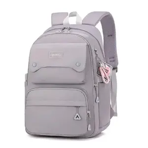 DZ Large Capacity Unisex Fashion Nylon <b>Backpack</b> Zipper Closure Waterproof Polyester Lining Arcuate Shoulder <b>Strap</b> Day Students - Product Image 2