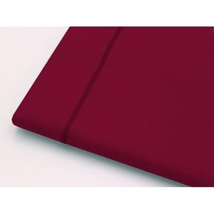 ผ้าปูที่นอนแบบเรียบ 200x300 ซม. ผ้าฝ้าย 100% สีบอร์โดซ์ สำหรับเตียงขนาดฝรั่งเศส - Product Image 2