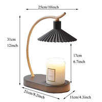 Pemanas Lilin Aroma Elektrik, Lampu Peleleh Lilin Seni Lipit, Lampu Pemanas Lilin Kayu Besi untuk Rumah dengan Timer
