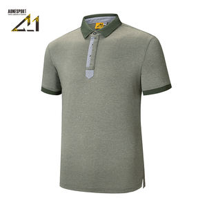 Chemise à manches courtes en tricot uni pour homme, coupe classique vintage, séchage rapide, avec col contrasté pour les sports de plein air - Product Image 3