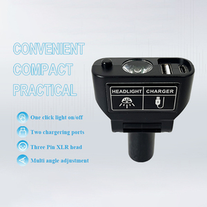 KSM-L02 Universal Mounted LED Lights for Wheelchairs <b>3</b> <b>Pin</b> XLR Head Electric Wheelchair Headlight with USB Port Phone Charger - Product Image 5