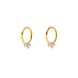 Boucles d'oreilles créoles de mode en acier inoxydable 316L avec placage or PVD, durables et résistantes - Product Image 2
