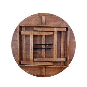 <strong>Solid</strong> <strong>Wood</strong> Wedding Rustic <strong>Round</strong> Farmhouse Folding <strong>Table</strong> for Hotel Outdoor Banquet <strong>Dining</strong> Party Park - Product Image 4