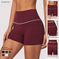 Shorts de yoga taille haute Dingtai certifiés GCC pour femmes, effet ventre plat et rehaussement des fesses, color block, séchage rapide, vêtements de sport compressifs