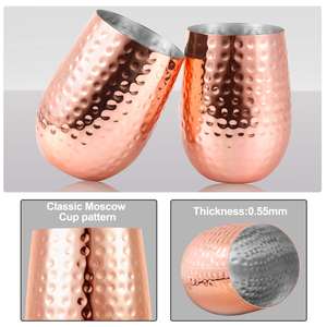 ชุดแก้วไวน์แบบไม่มีขาทำจากทองแดงขนาด18ออนซ์แก้วเบียร์สเตนเลสขนาด2แก้วออกแบบได้ตามต้องการ - Product Image 2