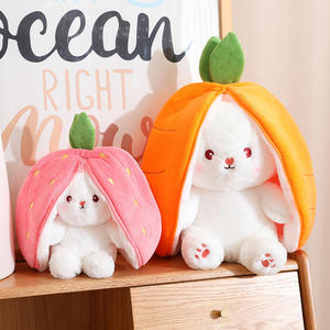 Boneka Kelinci Paskah ROXGOCT, Boneka Buah Kecil yang Dapat Berubah Bentuk, Boneka Kelinci Stroberi & Wortel yang Laris Manis, Isi Kapas PP - Product Image 3