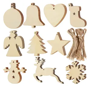 Fabrik Hotsale 10pcs Weihnachten Dekorationen Freiheit Anhänger Holz Ornamente Handwerk