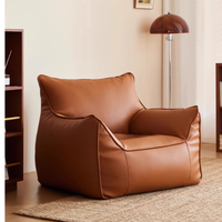 Pouf Chaise De Luxe Simple Paresseux Canapé Couverture PU Faux Daim En Cuir Pouf Pouf Chaise pour Chambre Salon