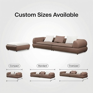 Canapé d'angle 3 places en cuir véritable, couleur personnalisée, coins droits, tissu écologique durable pour appartement, hôtel, villa - Product Image 6