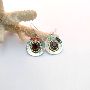 Wholesale Simple Indian Handmade 925 Sterling <b>Silver</b> <b>Garnet</b> Bezel Setting Oval Bohemia Style <b>Ring</b> for Women's Wedding - Product Image 1