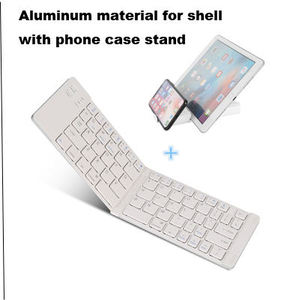 BSCI Factory Custom Portable Slim Folding Foldable Aluminum <b>Mini</b> Wireless bluetooth <b>Keyboard</b> for Mobile Phone - Product Image 2