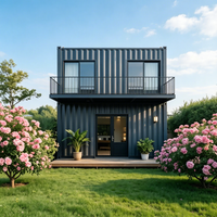 Bâtiment de bureau modulaire moderne préfabriqué extensible à deux étages, conteneur, cabine, usine industrielle, entrepôt, villa de luxe, chambre, salon