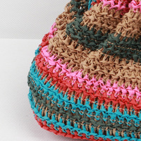 Pochette en crochet couleur arc-en-ciel sac à main portefeuille avec pince en fer Ele Lady Style dîner et sac cadeau de mariage