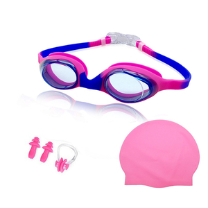 قبعة سباحة سيليكون متينة للأطفال مضادة للماء للشعر القصير مع نظارات سباحة سدادة للأذن ومشبك للأنف - Product Image 4