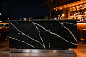 Platte Kunstmatige Karacatta Zwarte Kwarts Steen Bergverf Groothandel Maatwerk - Product Image 4