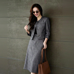B9054 Custom Logo <b>Women's</b> Tailored <b>Collarless</b> Blazer Elegant Structured Business <b>Jacket</b> - Product Image 1
