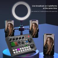 Carte son F998 au prix d'usine avec un ensemble de microphone à condensateur BM800, kit complet de karaoké et de diffusion, trépied