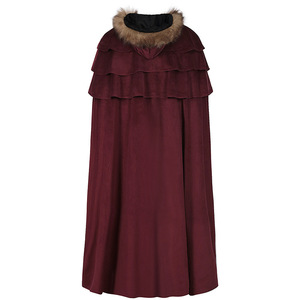 Women Cape Halloween <strong>Costume</strong> Women Medieval <strong>Costume</strong> Cloak Winter Fur Collar Cosplay Cape Coat - Product Image 3