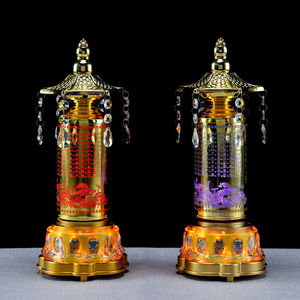 Lampe LED Sutra du Cœur, ronde, verticale, pour cérémonie religieuse, lampe éternelle à brancher pour la maison, le temple, la salle bouddhiste - Product Image 3