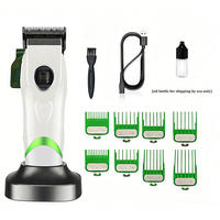Tondeuse à cheveux haut de gamme 4500mAh, en acier inoxydable, 7500 tr/min, fonctionnement fluide, autonomie 300 min, limiteurs détachables, câble USB, pour barbier