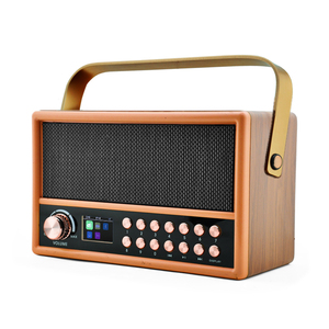 Draagbare X5 Vintage Retro Hout Houten Draadloze Stereo <span class=keywords><strong>Mp3</strong></span> Speler Oplaadbare <span class=keywords><strong>Lcd</strong></span> Display Usb Dab Fm Radio Luidspreker Met 10 "<span class=keywords><strong>Lcd</strong></span> - Product Image 3