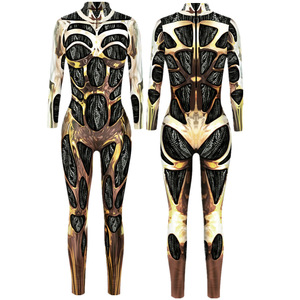 <span class=keywords><strong>2022</strong></span> Halloween vente chaude femmes mince à manches longues Cosplay combinaison nouvelle Machine armure 3D impression numérique décontracté maigre printemps - Product Image 3