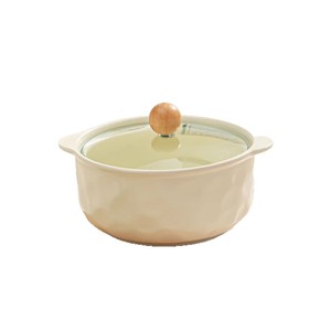 Tazón de Cerámica para Fideos Instantáneos con Tapa, Tazón Grande para Sopa con Doble Asa, Apto para Microondas, Uso Doméstico, Color Sólido, Primavera 2024 - Product Image 5