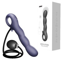 Dildo anal en silicone contrôlé par application avec expansion par gonflage et 9 modes de vibration, étanche IPX6 pour hommes et femmes