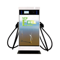 Nouvelle station de recharge EV à double pistolet 40 kW 60 kW 80 kW DC, compatible CCS2 et GB/T, avec écran publicitaire grand format et mise à niveau à distance OTA