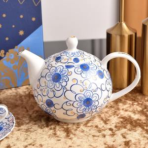 Service à thé en porcelaine fine de luxe, écologique, motif étoile de Noël, style royal russe, pour les fêtes - Product Image 5