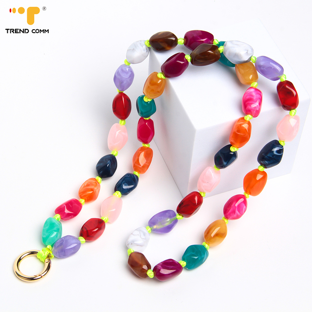 Beaded Phone Lanyard Strap for iPhone XR Protective Shield and Key Holding Chain Accessory for Mobile Phones