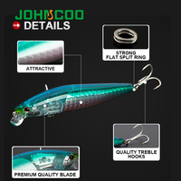 JOHNCOO — appât dur flottant en tungstène pour les ménés, système de poids en plastique, 2020mm, 15g, nouveau, 100