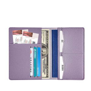 最新デザインヴィンテージPUレザー防水カスタムロゴユニセックス屋外旅行パスポート銀行カードカバー - Product Image 4