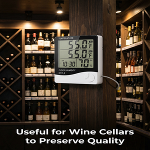 घरेलू तापमान आर्द्रता डिजिटल मीटर मॉनिटर वायरलेस गेज थर्मोमीटर डिजिटल थर्मामीटर डेटा लॉगर प्लास्टिक - Product Image 1