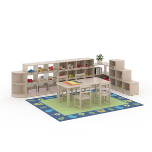 Modern Eco-Friendly Durable <b>Plastic</b> Children's <b>Table</b> Chair Cabinet Set for Kindergarten-Safety & Easy Assembly - Product Image 5