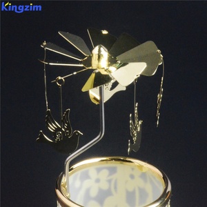 Weihnachten Dekoration Taube spinning glas tee licht karussell gold rotierenden kerze halter - Product Image 5