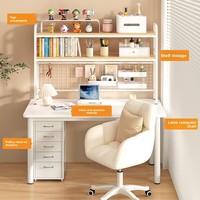 Bureau de travail commercial, bureau d'ordinateur simple pour la maison, ensemble bureau et chaise détachable en bois, modèle QY138