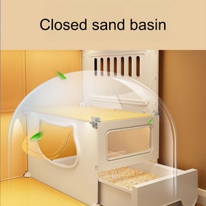 Maison moderne pour chat et <span class=keywords><strong>chien</strong></span> toutes saisons avec lits superposés en forme de villa à deux étages, en plastique, design chaleureux pour une utilisation en intérieur/extérieur - Product Image 6