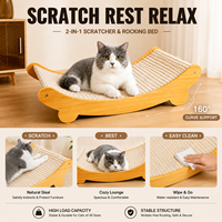 Grattoir à chat en sisal durable en gros, grand lit de repos en forme de U, résistant à l'usure, avec cadre en bois, meuble pour chats d'intérieur