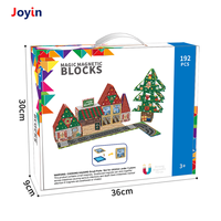 Tuiles magnétiques de Noël 108 pièces 7,5 cm, ensemble de construction Bonhomme de neige festif, 36 carrés, 20 triangles, 84 plaques en fer souple, jouet cadeau