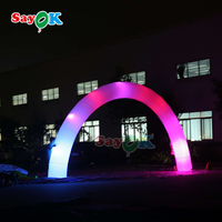 Mariage personnalisé éclairage Led événements décoration bonbons arche gonflable arches de ballons roses tente en plastique moule à air soufflage