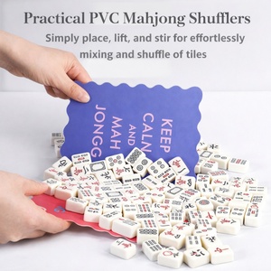 Cartes <span class=keywords><strong>de</strong></span> Mahjong en PVC Épais et Colorées avec Bord Ondulé en Forme d'Éventail et Proverbes Amusants – Accessoires <span class=keywords><strong>de</strong></span> Mahjong Mignons - Product Image 2