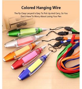 Multifunctional Ballpoint Pen LED Light 1.0mm Plastic Stationery <b>Sticky</b> <b>Notes</b> Lanyard for School Office Supplies - Product Image 6